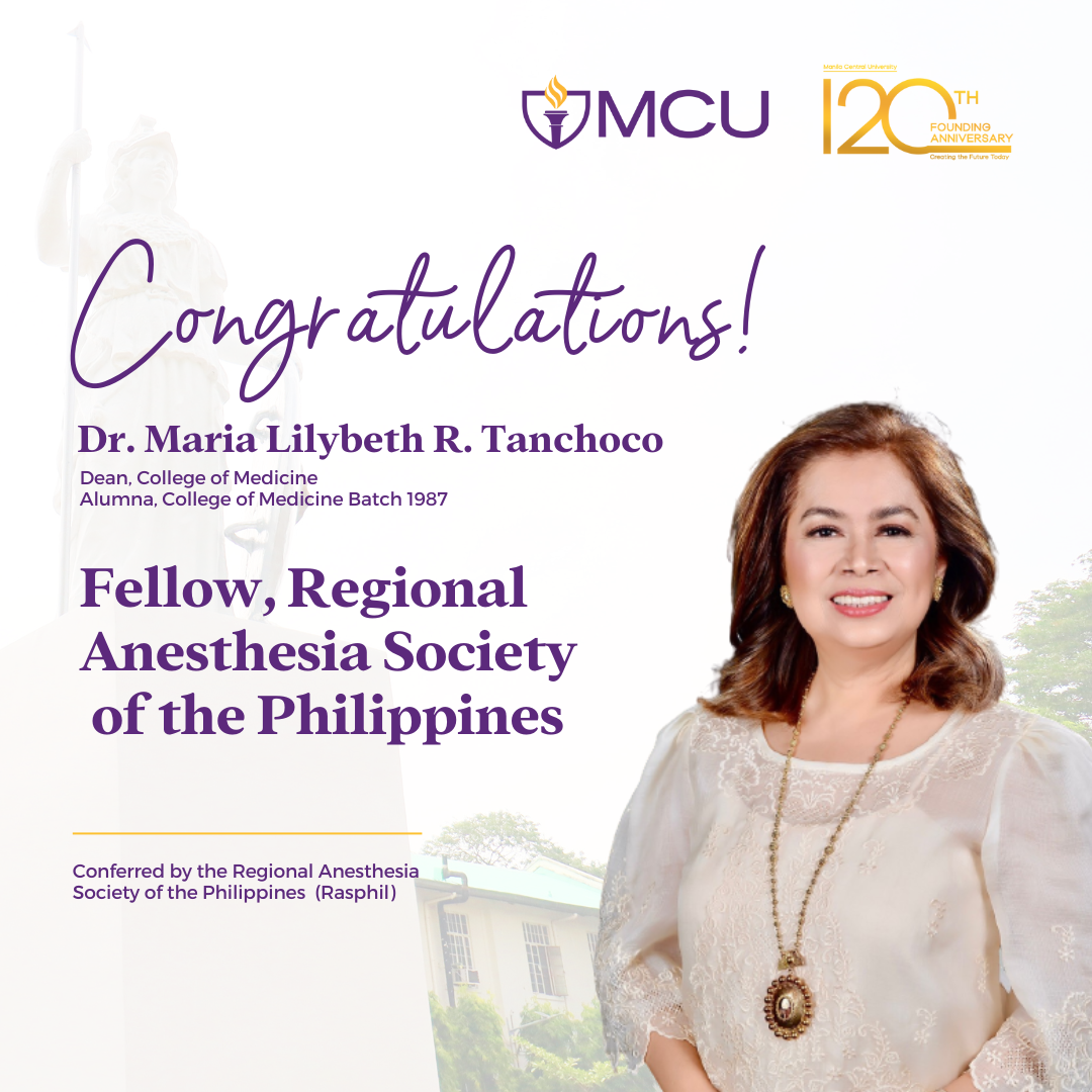 MCU College of Medicine Dean Honored as Inaugural Fellow of the Regional Anesthesia Society of the Philippines